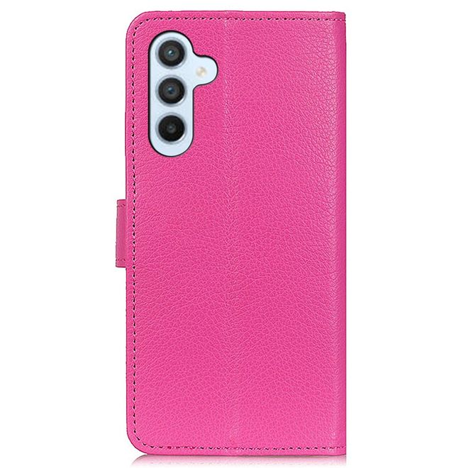 Samsung Galaxy A35 5G Handy Hülle - Litchi Leder Bookcover Series - pink
