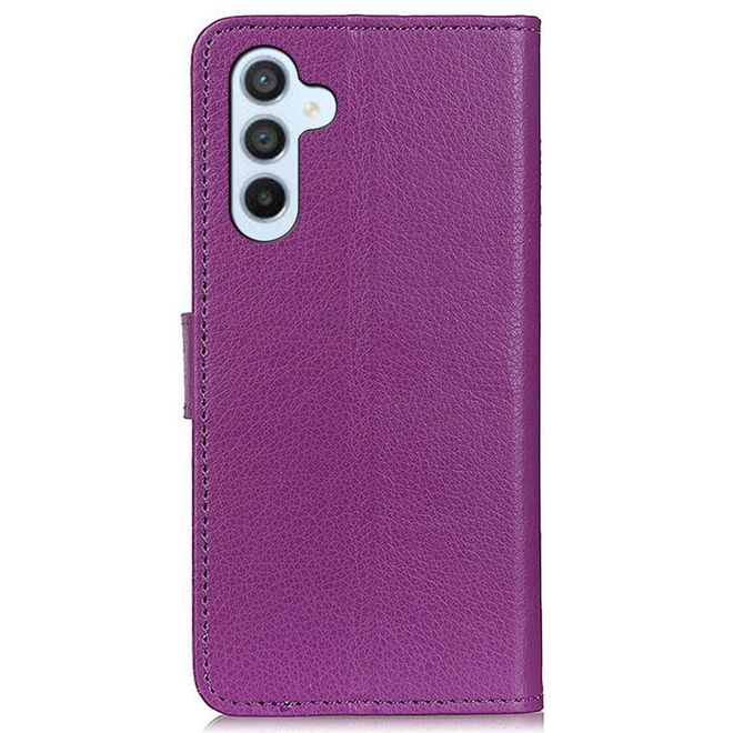 Samsung Galaxy A35 5G Handy Hülle - Litchi Leder Bookcover Series - purpur