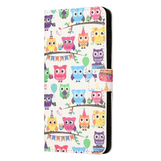 Samsung Galaxy A55 5G Handy Hülle - Leder Bookcover Image Series - Eulen
