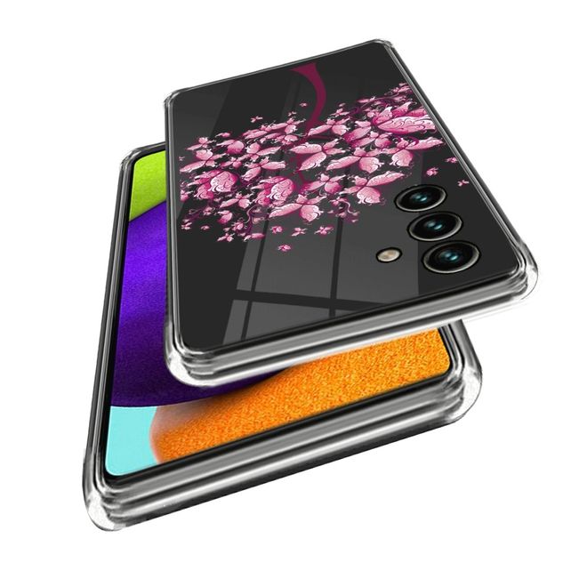 Samsung Galaxy A55 5G Handyhülle - Softcase Image TPU Series - rosa Blumen