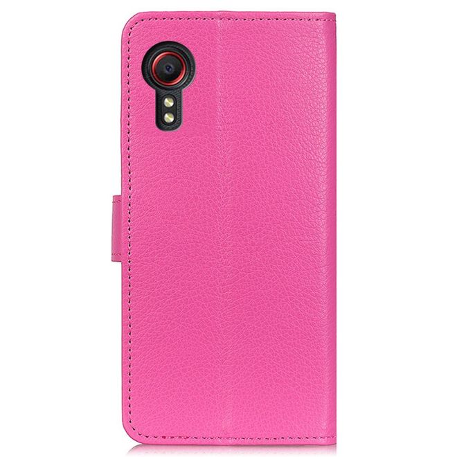 Samsung Galaxy Xcover7 Handy Hülle - Litchi Leder Bookcover Series - pink