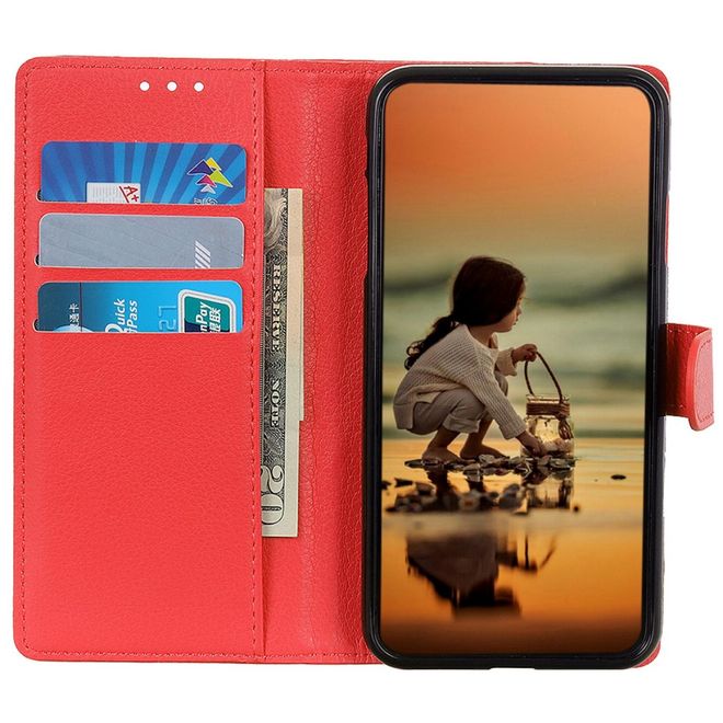 Samsung Galaxy Xcover7 Handy Hülle - Litchi Leder Bookcover Series - rot