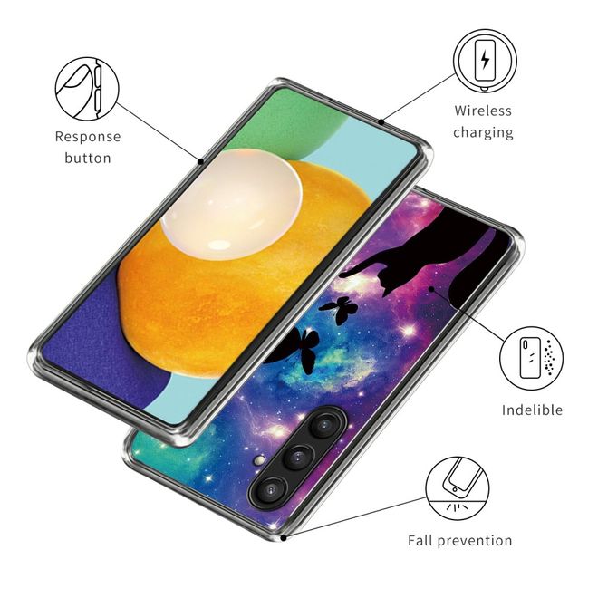 Samsung Galaxy S24 Handyhülle - Softcase Image TPU Series - Katze und Schmetterlinge