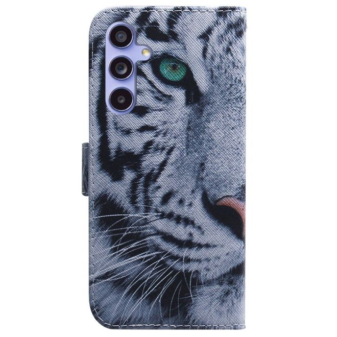 Samsung Galaxy A55 5G Handy Hülle - Leder Bookcover Image Series - Tiger