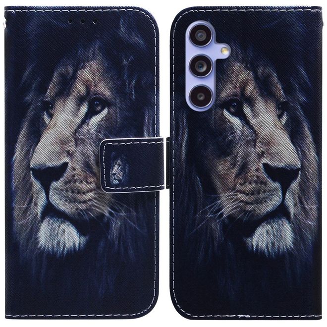 Samsung Galaxy A55 5G Handy Hülle - Leder Bookcover Image Series - Löwe