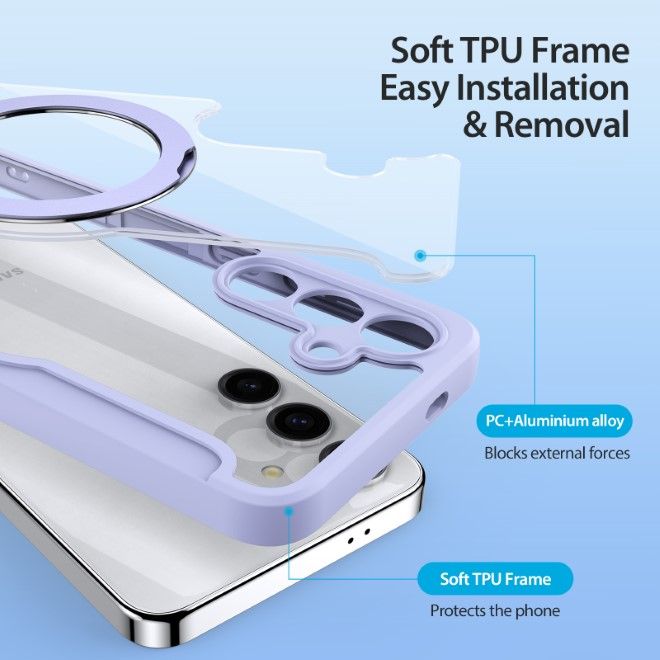 Dux Ducis - Samsung Galaxy S24+ Hülle - Leder Bookcover mit Standfunktion - Skin X Pro Series - purpur