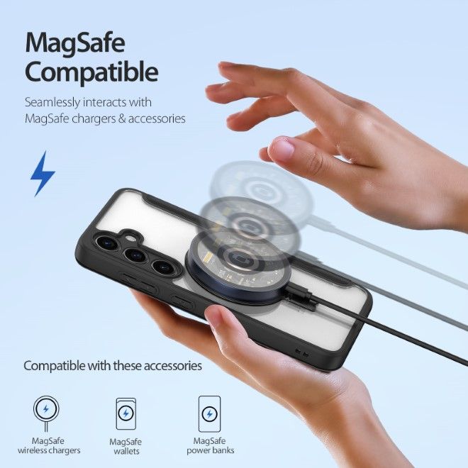 Dux Ducis - Samsung Galaxy S24 Hülle - Leder Bookcover mit Standfunktion - Skin X Pro Series - schwarz