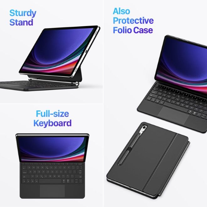 Dux Ducis - Samsung Galaxy Tab S9 / S8 / S7 Tastatur Hülle - Keyboard Case - MK Series - schwarz