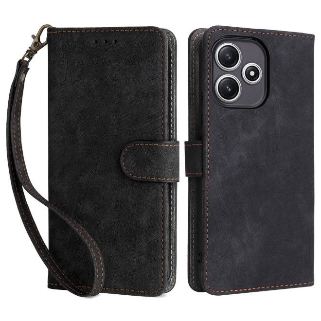 Xiaomi Poco M6 Pro 5G / Redmi 12 5G / Note 12R 5G Handy Hülle - Classic II Leder Bookcover Series - schwarz