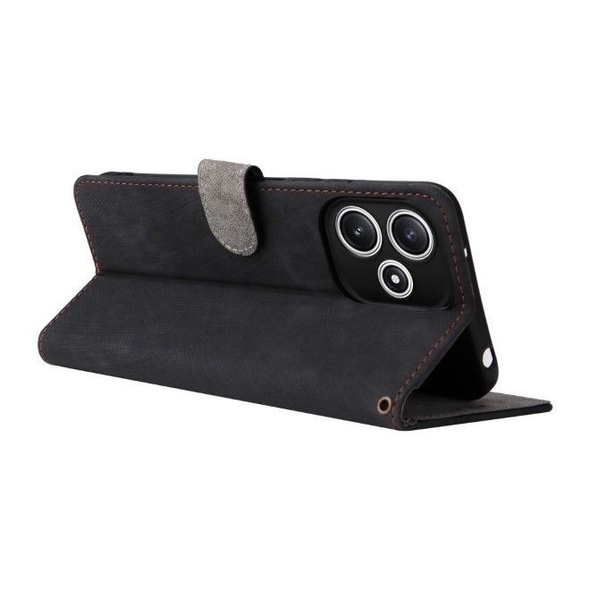 Xiaomi Poco M6 Pro 5G / Redmi 12 5G / Note 12R 5G Handy Hülle - Classic II Leder Bookcover Series - schwarz