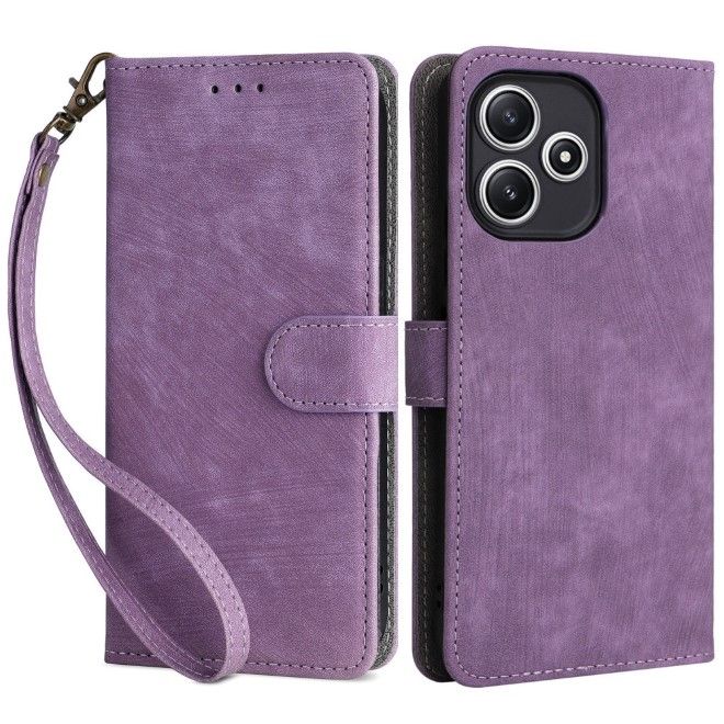 Xiaomi Poco M6 Pro 5G / Redmi 12 5G / Note 12R 5G Handy Hülle - Classic II Leder Bookcover Series - purpur