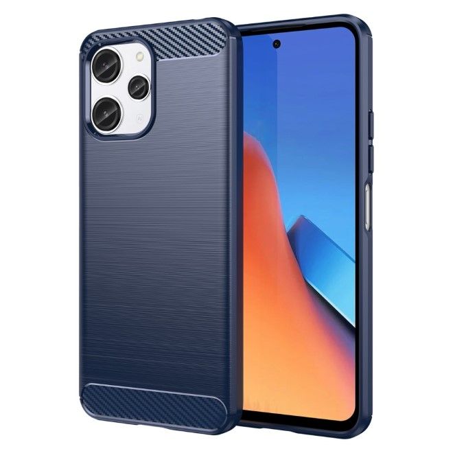 Xiaomi Poco M6 Pro 5G Handyhülle - Carbon Fiber TPU Softcase Series - schwarz