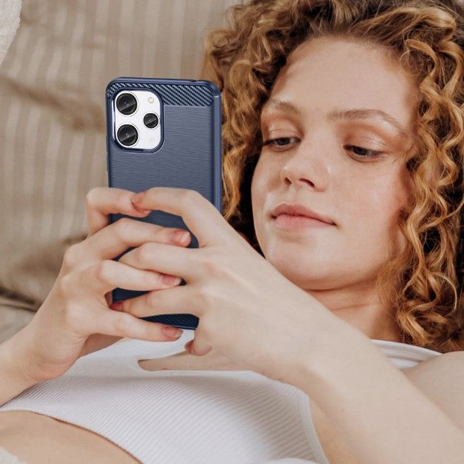 Xiaomi Poco M6 Pro 5G Handyhülle - Carbon Fiber TPU Softcase Series - schwarz