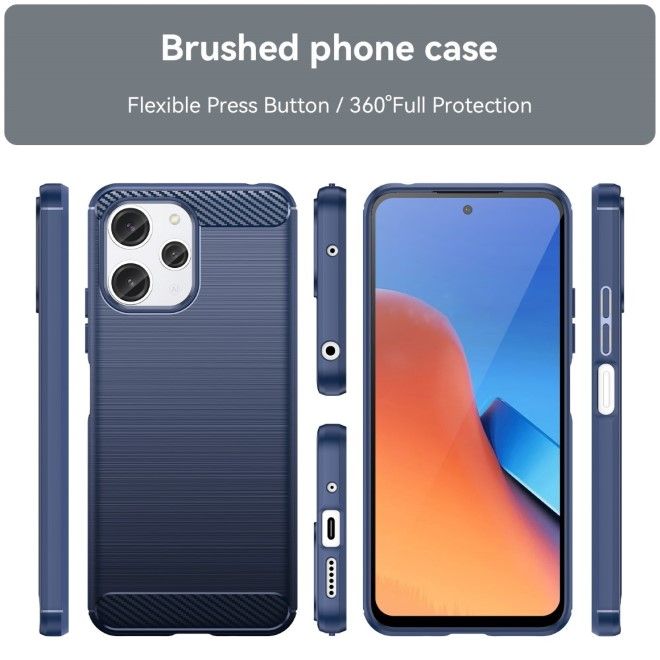 Xiaomi Poco M6 Pro 5G Handyhülle - Carbon Fiber TPU Softcase Series - schwarz