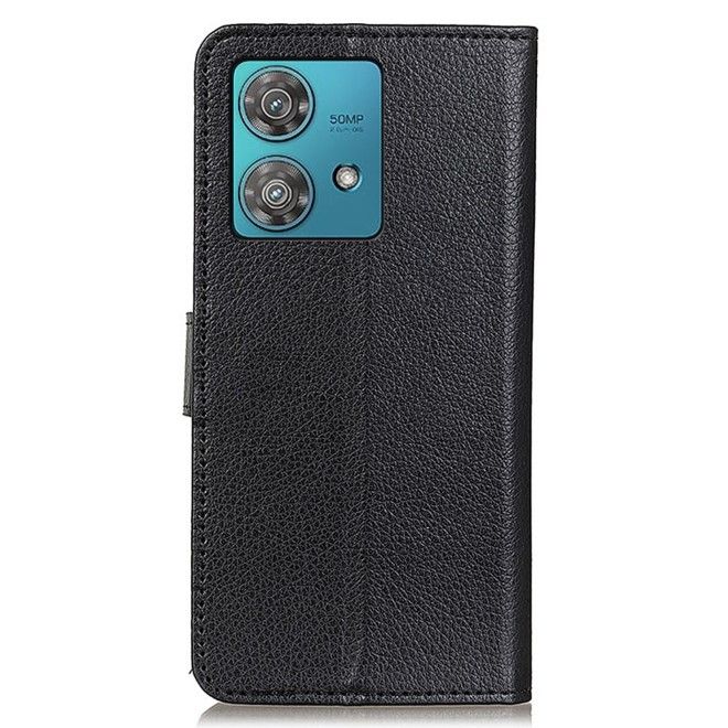 Motorola Edge 40 Neo Handy Hülle - Classic II Leder Bookcover Series - schwarz