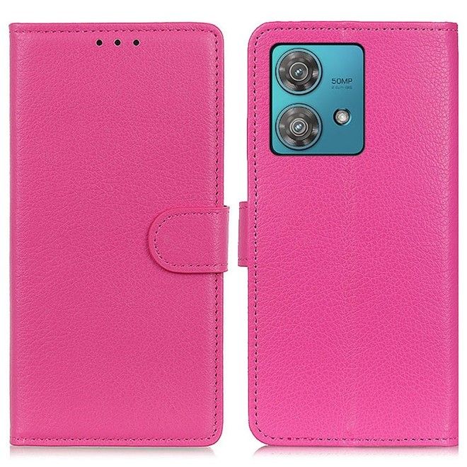 Motorola Edge 40 Neo Handy Hülle - Classic II Leder Bookcover Series - pink