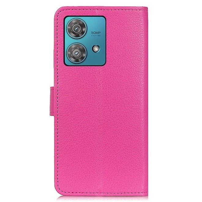 Motorola Edge 40 Neo Handy Hülle - Classic II Leder Bookcover Series - pink
