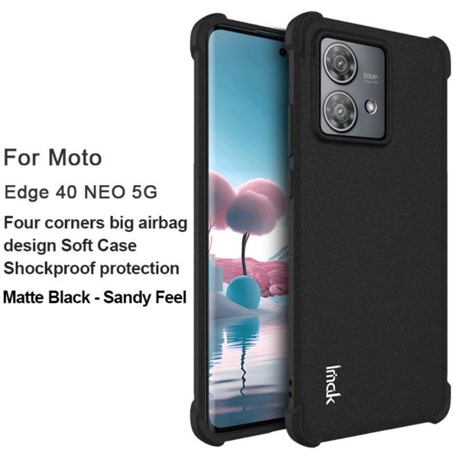 Imak - Motorola Edge 40 Neo Hülle - Robustes Softcase - schwarz