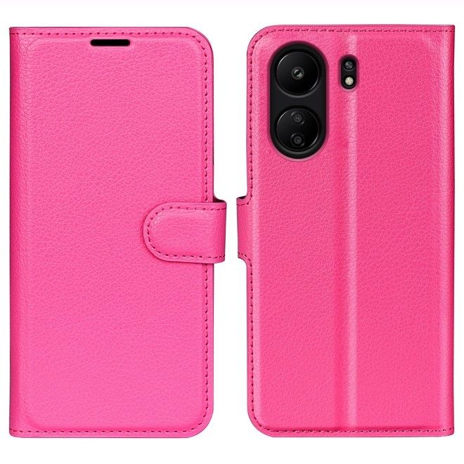 Xiaomi Redmi 13C / Poco C65 Handy Hülle - Litchi Leder Bookcover Series - pink