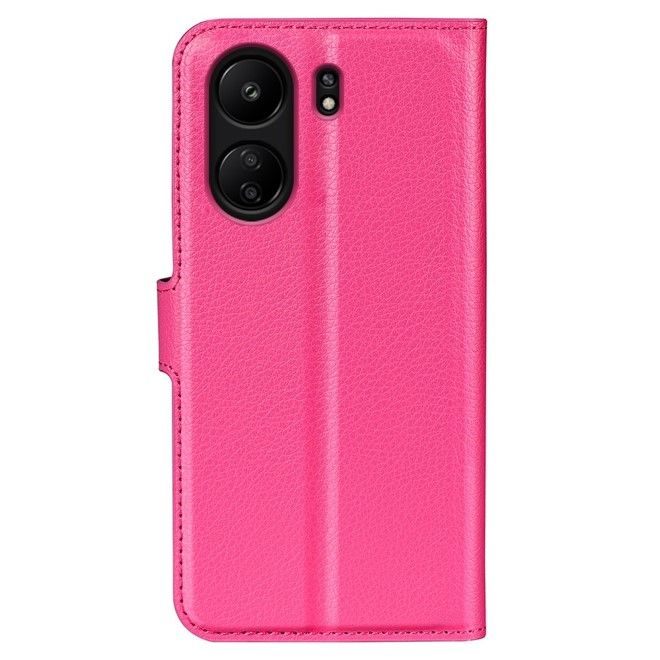 Xiaomi Redmi 13C / Poco C65 Handy Hülle - Litchi Leder Bookcover Series - pink