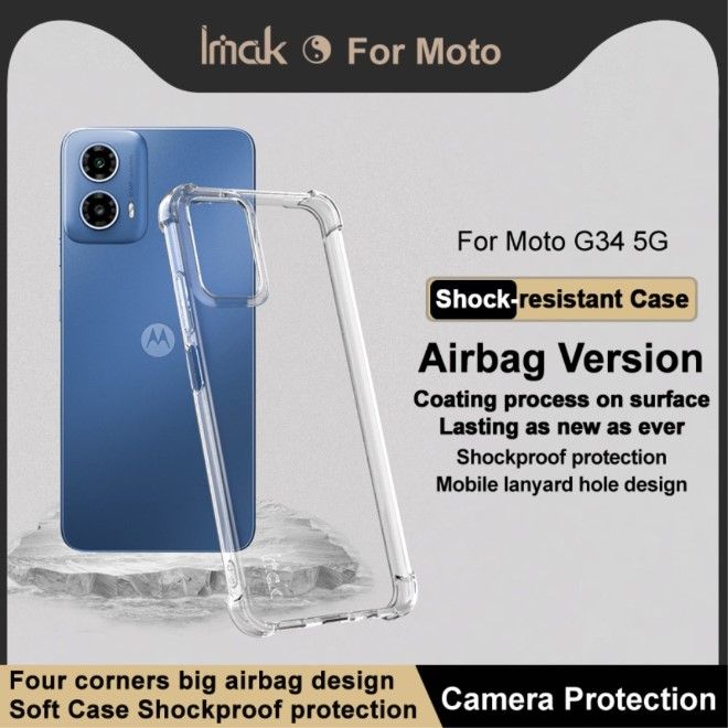 Imak - Motorola Moto G34 5G Hülle - Robustes Softcase - transparent