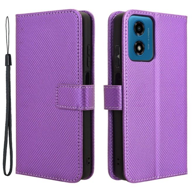 Motorola Moto G04 4G / G24 Power Handy Hülle - Classic II Leder Bookcover Series - purpur