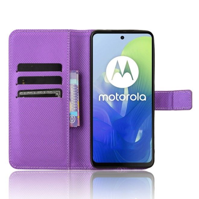 Motorola Moto G04 4G / G24 Power Handy Hülle - Classic II Leder Bookcover Series - purpur