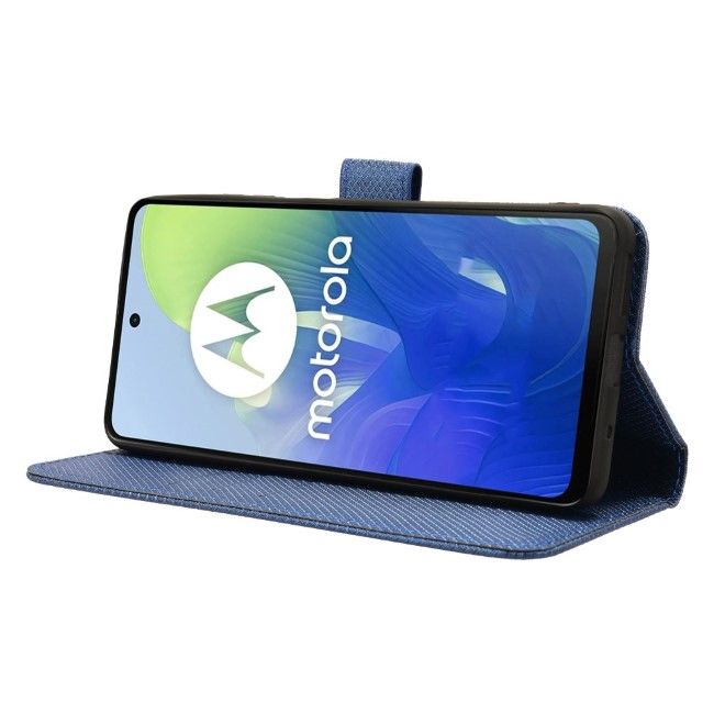 Motorola Moto G04 4G / G24 Power Handy Hülle - Classic II Leder Bookcover Series - blau