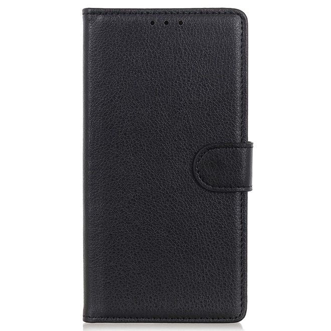 Xiaomi Poco X6 Pro 5G Handy Hülle - Litchi Leder Bookcover Series - schwarz