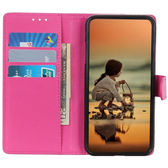 Xiaomi Poco X6 Pro 5G Handy Hülle - Litchi Leder Bookcover Series - pink