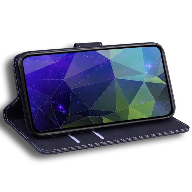 Motorola Moto G34 5G Handy Hülle - Classic II Leder Bookcover Series - schwarz