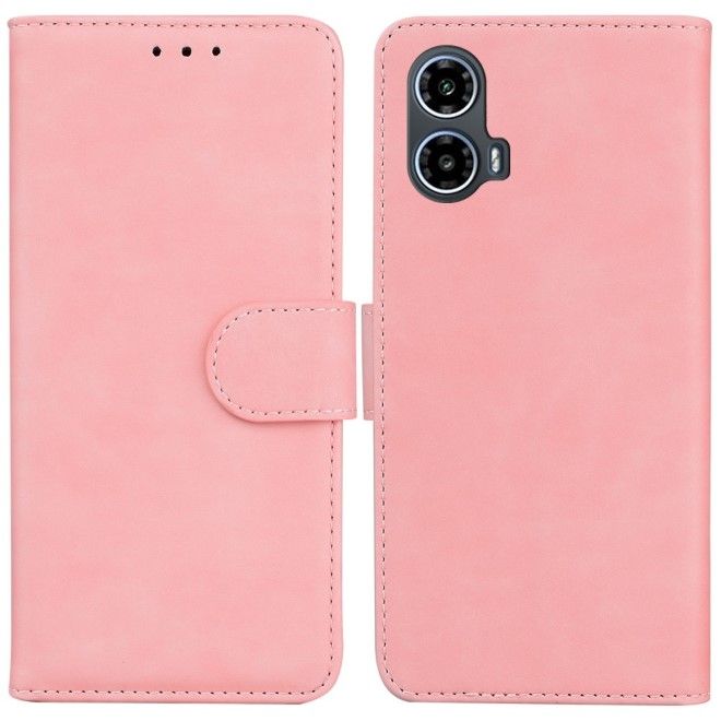 Motorola Moto G34 5G Handy Hülle - Classic II Leder Bookcover Series - pink