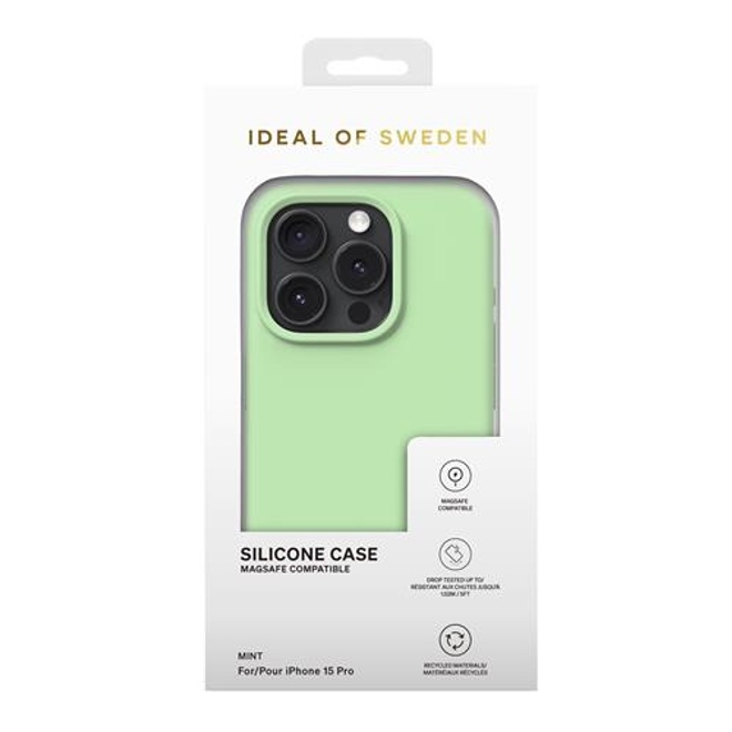iDeal of Sweden - iPhone 15 Pro Hülle - Designer Silicone Cover - MagSafe kompatibel - Mint