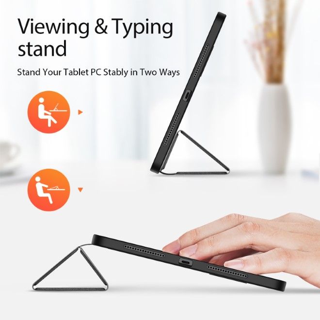 Dux Ducis - Xiaomi Pad 6S Pro 12.4 Hülle - Leder Smart Flip Case - Domo Series - schwarz