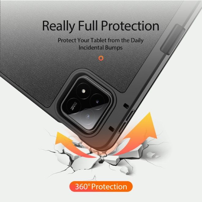 Dux Ducis - Xiaomi Pad 6S Pro 12.4 Hülle - Leder Smart Flip Case - Domo Series - schwarz