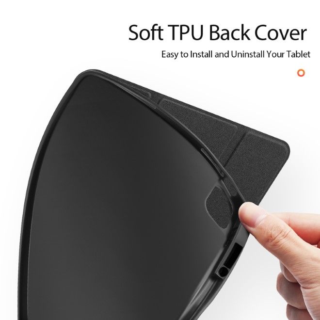 Dux Ducis - Xiaomi Pad 6S Pro 12.4 Hülle - Leder Smart Flip Case - Domo Series - schwarz