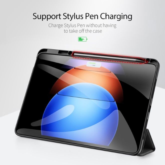 Dux Ducis - Xiaomi Pad 6S Pro 12.4 Hülle - Leder Smart Flip Case - Domo Series - schwarz