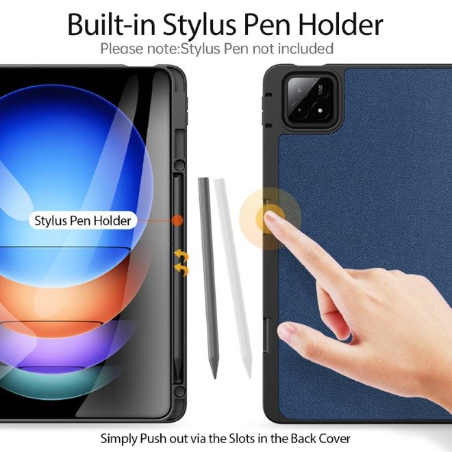 Dux Ducis - Xiaomi Pad 6S Pro 12.4 Hülle - Leder Smart Flip Case - Domo Series - blau