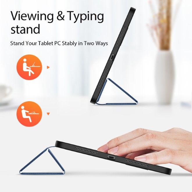 Dux Ducis - Xiaomi Pad 6S Pro 12.4 Hülle - Leder Smart Flip Case - Domo Series - blau