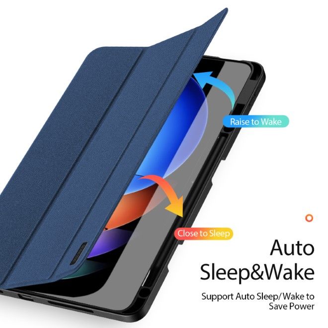 Dux Ducis - Xiaomi Pad 6S Pro 12.4 Hülle - Leder Smart Flip Case - Domo Series - blau