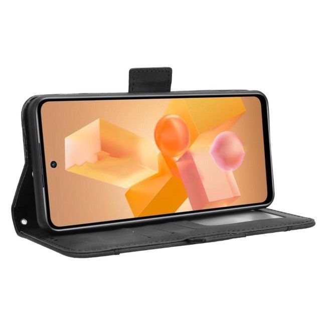 Infinix Hot 40i Handy Hülle - Classic II Leder Bookcover Series - schwarz