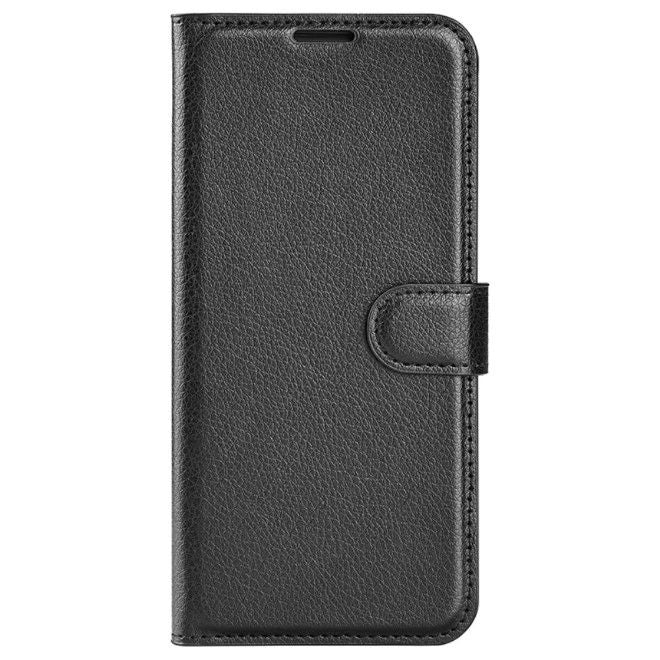 Xiaomi Redmi A3 Handy Hülle - Litchi Leder Bookcover Series - schwarz