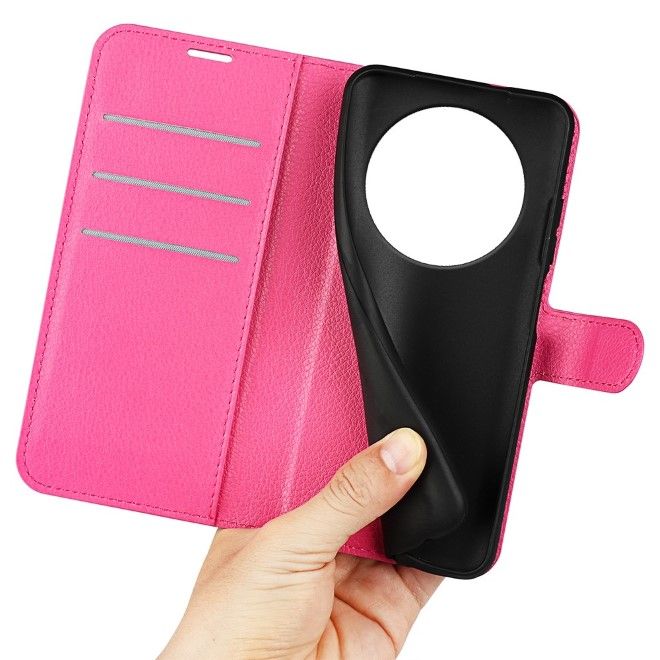 Xiaomi Redmi A3 Handy Hülle - Litchi Leder Bookcover Series - rosa