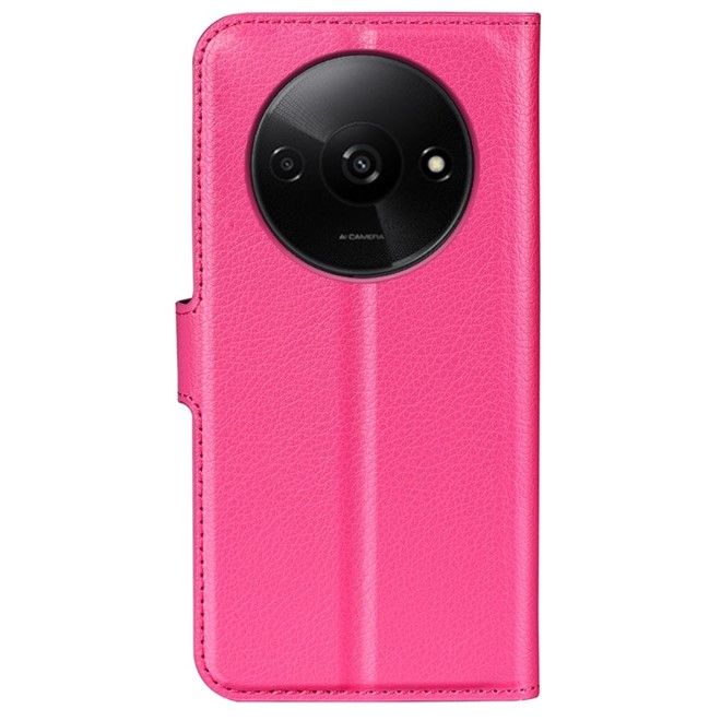 Xiaomi Redmi A3 Handy Hülle - Litchi Leder Bookcover Series - rosa