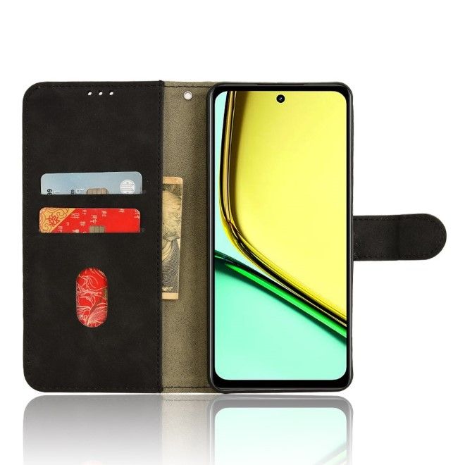 Realme C67 4G Handy Hülle - Classic II Leder Bookcover Series - schwarz