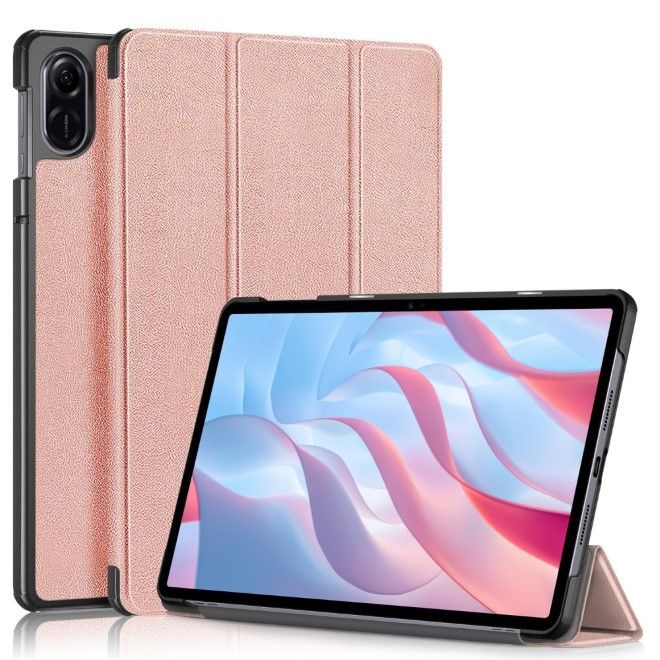 Honor Pad X9 / Pad X8 Pro Leder Hülle - dreifach faltbar - rosegold
