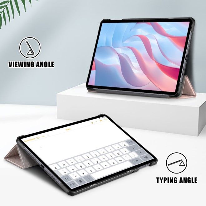 Honor Pad X9 / Pad X8 Pro Leder Hülle - dreifach faltbar - rosegold