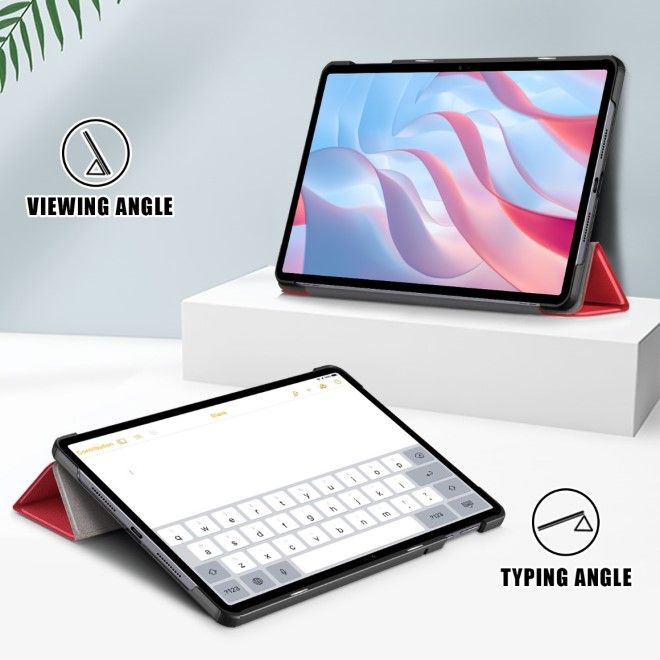Honor Pad X9 / Pad X8 Pro Leder Hülle - dreifach faltbar - rot