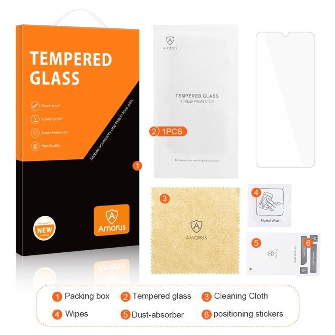 Amorus - Xiaomi Redmi A3 Schutzglas Displayschutz - Panzer Glas - 2.5D - transparent
