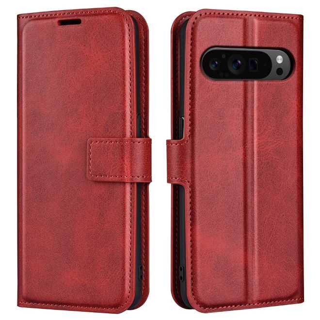 Google Pixel 9 Pro XL Handy Hülle - Classic II Leder Bookcover Series - rot